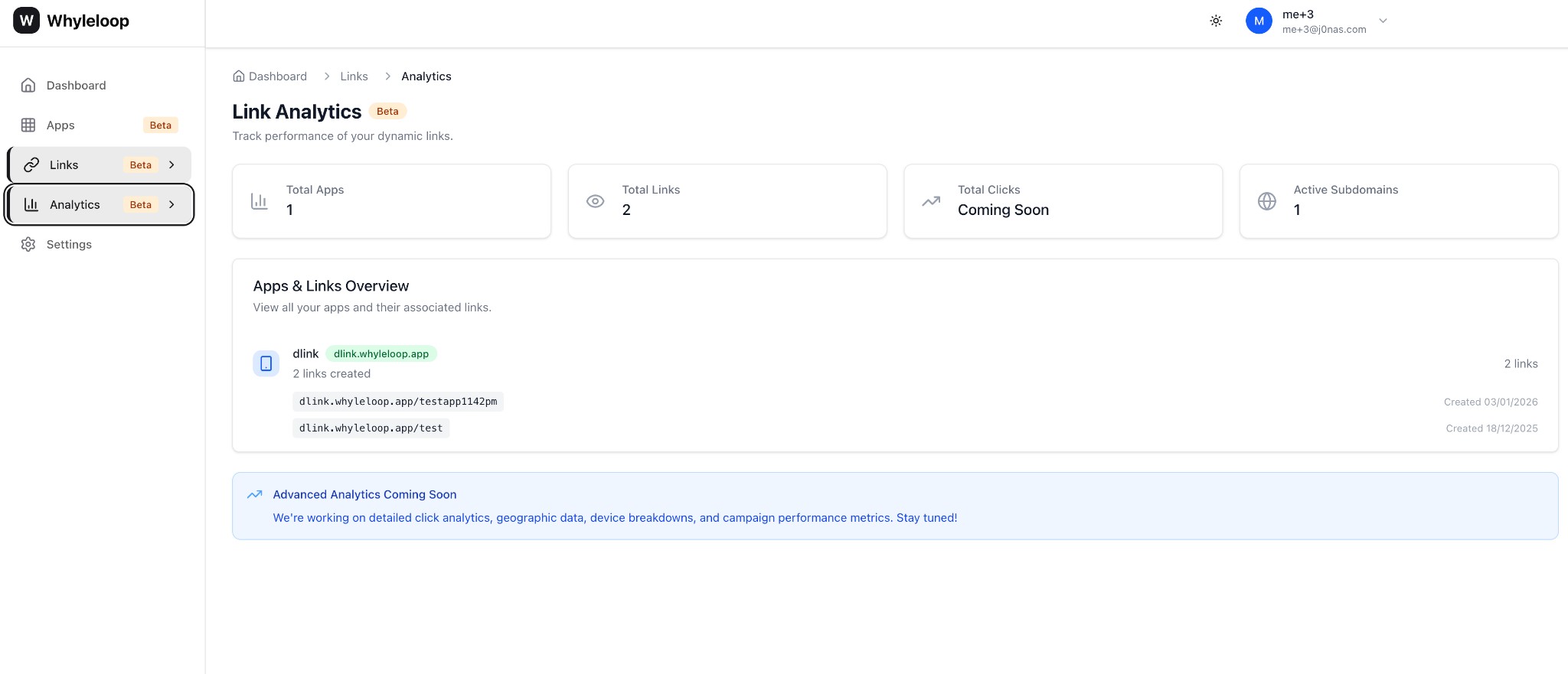 Link Analytics Dashboard
